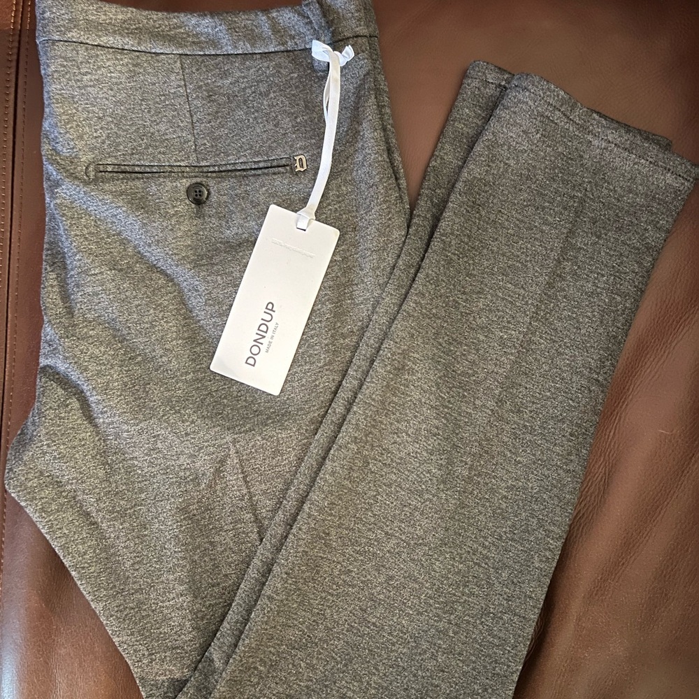 Dondup Gray Men's Dress Pants - GAUBERT UP235 JERSEY TROUSERS - NWT, Size 36